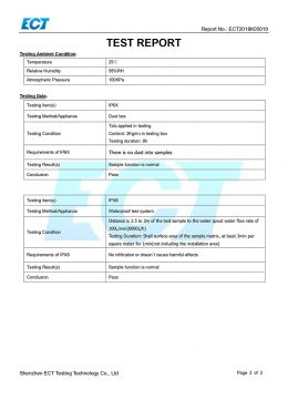 Certificato di PROVA EK IP66
